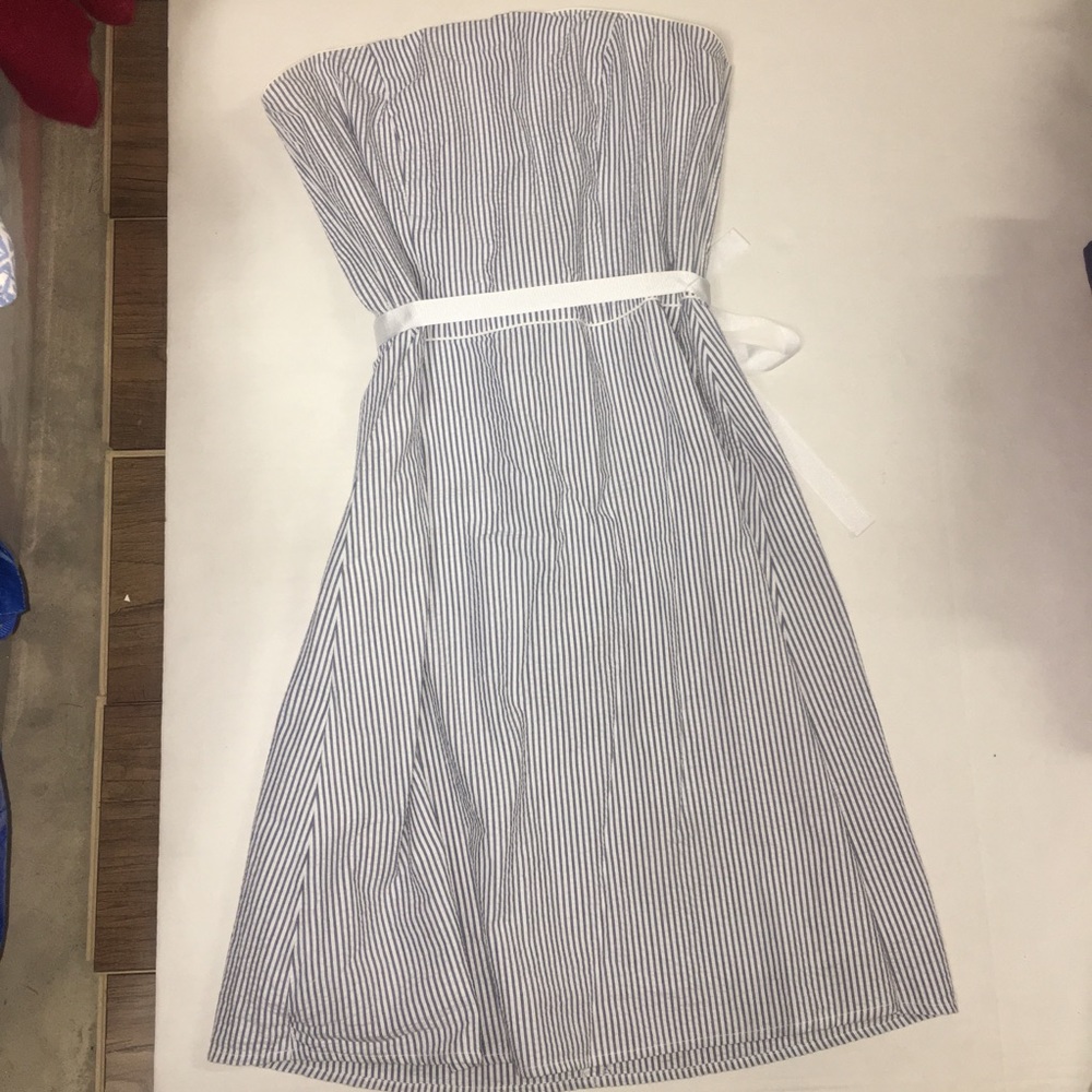 Casual Corner sz 10 strapless seersucker‎ dress